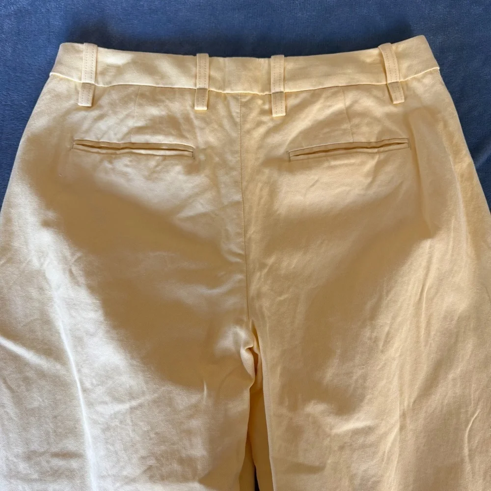 NWOT Banana Republic Soft Yellow Linen Blend Wide Leg ISLET Pants Size 8
